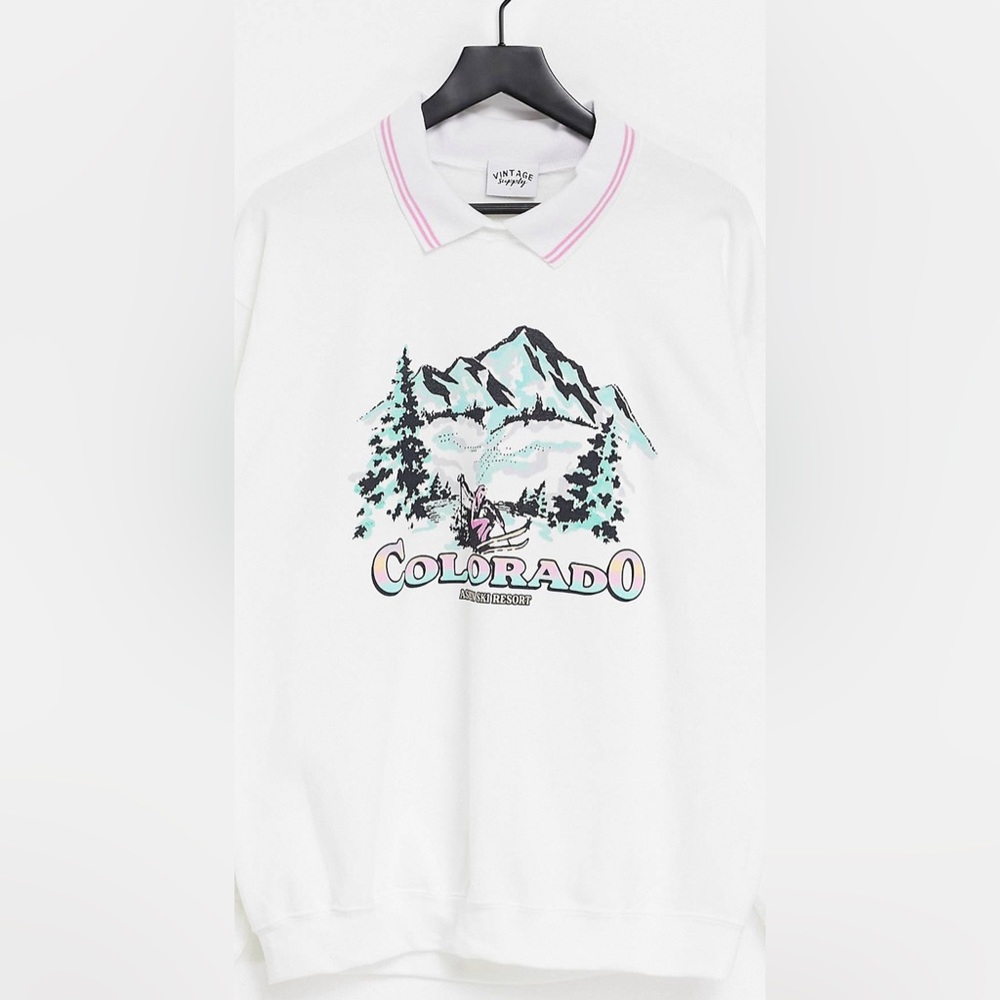 ASOS Vintage Supply ‘Oversized Sweatshirt with Ski Graphic’ Medium (M)